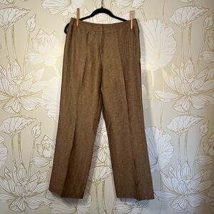 Lafayette 148 New York Brown Wool/Linen Blend Dress Pants - Size 8